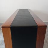 Rare row of wood and leatherette of the 60s 70s