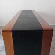 Rare row of wood and leatherette of the 60s 70s