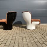Joe Colombo Elda Longhi chair in cognac leather in new condition!