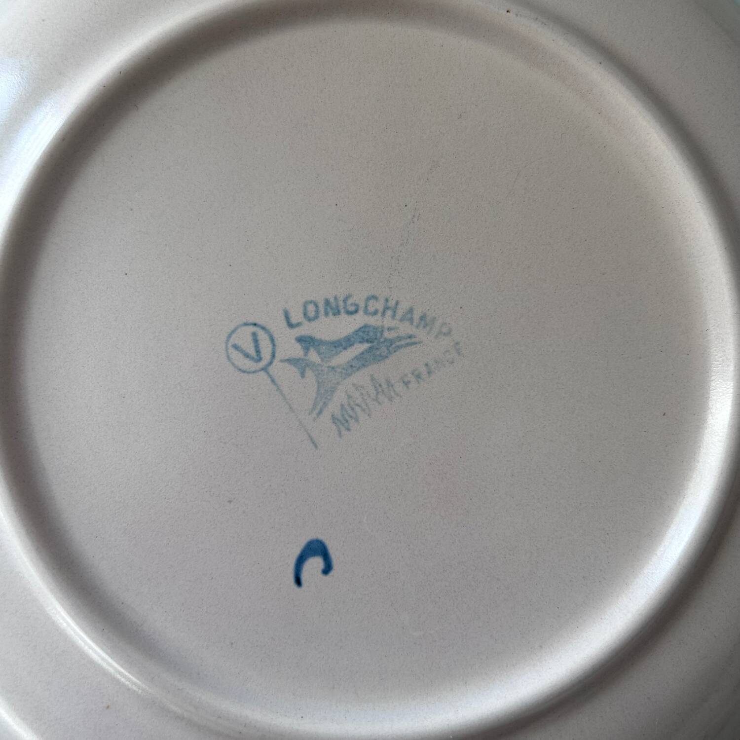 Set of 4 stamped Longchamp plates