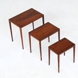 Severin Hansen nesting tables in rosewood Haslev Denmark 1960