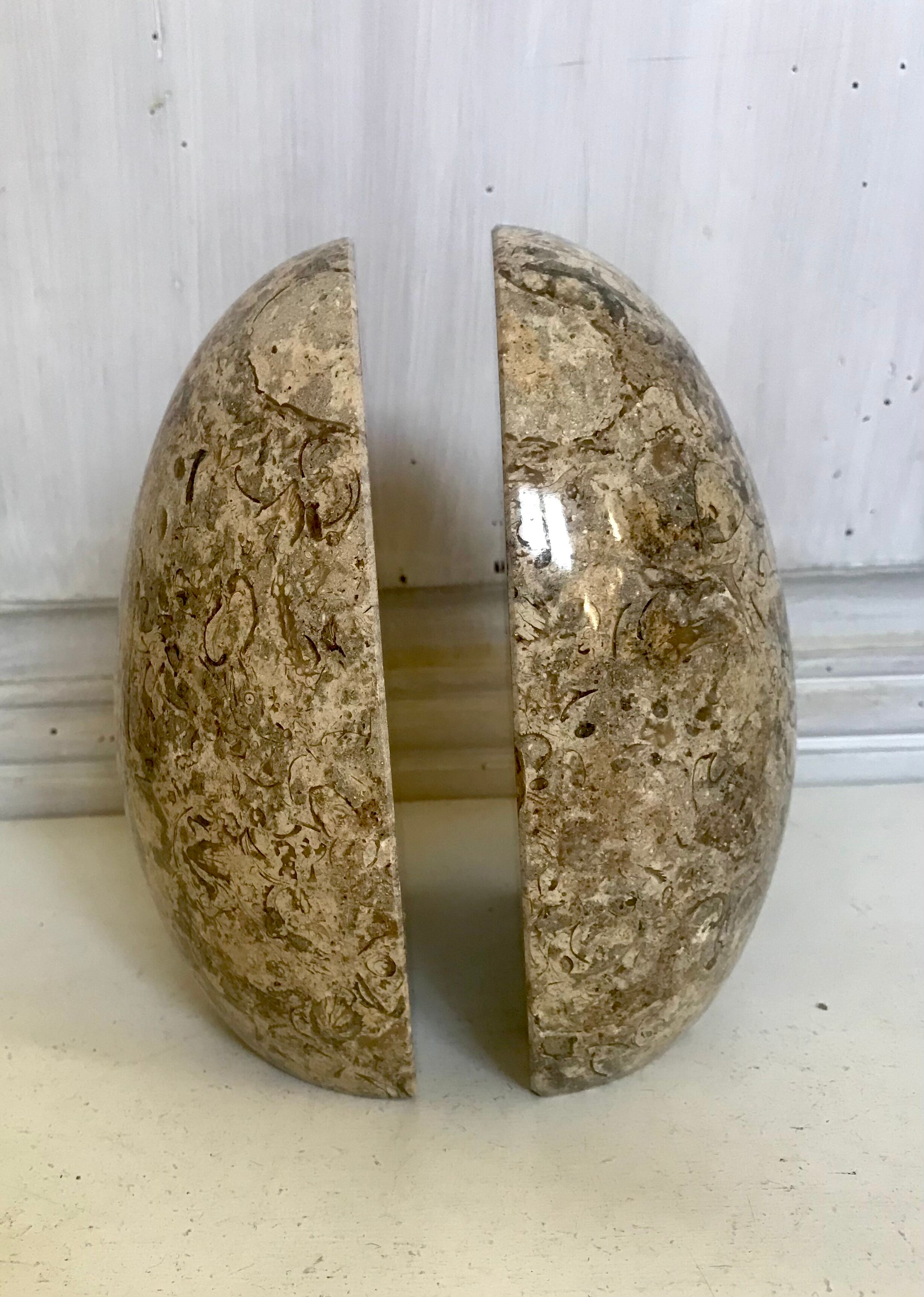 Pair of stone book clamts