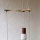 Hanging lamp boomerang 3 white lanterns and wood