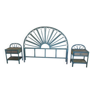 Set of headboard and two bedside tables