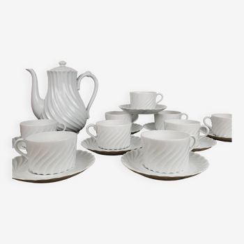 Service à thé en porcelaine de Limoges, maison Haviland, modèle Cote Torse