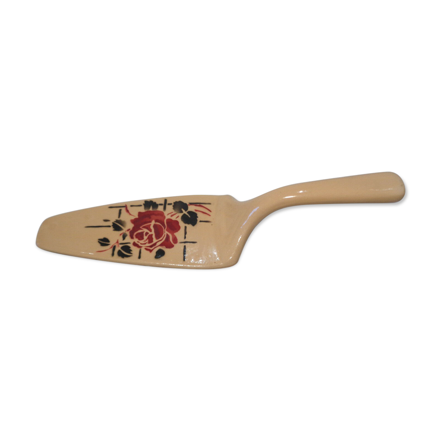 Ceramic pie shovel vintage flower decoration 1960 1970