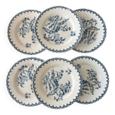Set of 6 antique dessert plates Gien model Thistle Terre de Feu