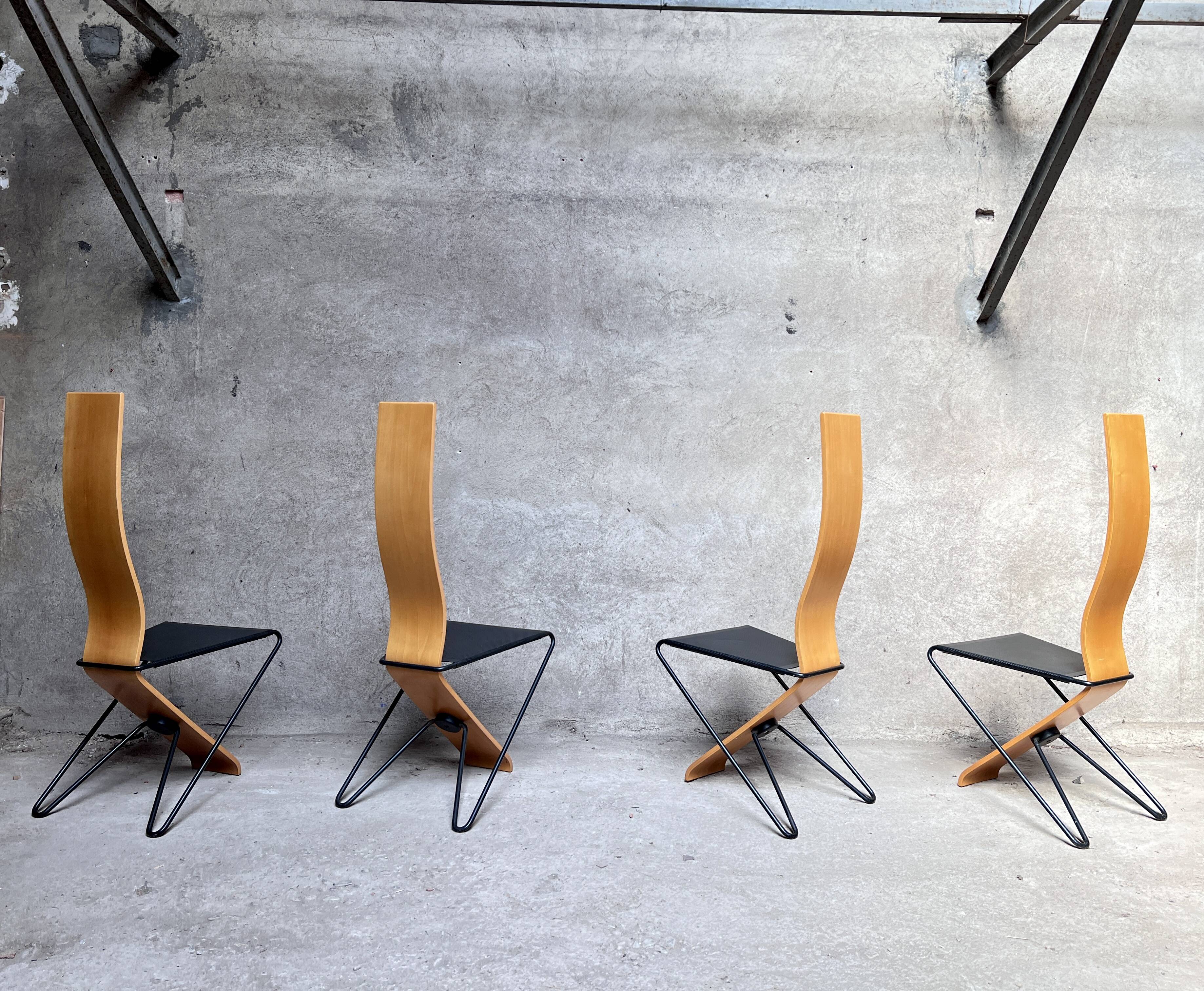 Series of 4 Chairs by Pietro Arosio for Airon 1980