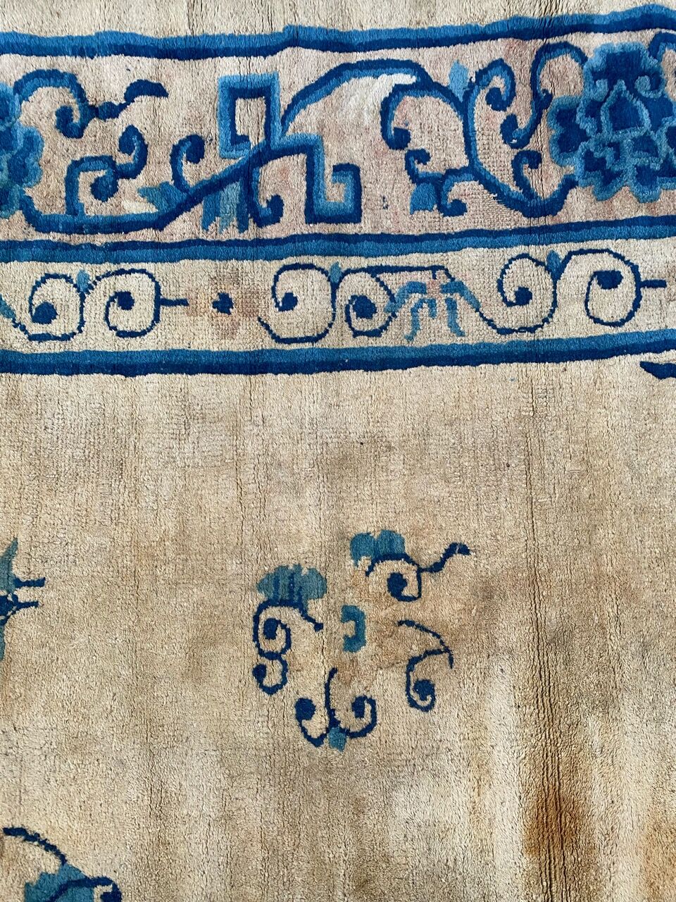 Tapis ancien chinois pékin fait main 194x260 cm