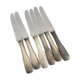 6 silver metal knives, 1960