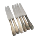 6 silver metal knives, 1960