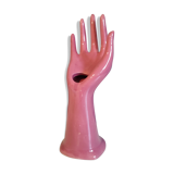 Hand pink ceramic soliflora