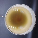 Ancienne lampe bougie brûle parfum design 1970 en aluminium et verre pop art