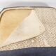 Ligne Roset Togo - 1 seater & ottoman - blue pinstripe fabric