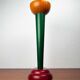 Postmodern yellow, green, red wooden chandelier Monokel by Ikea, 1980s.