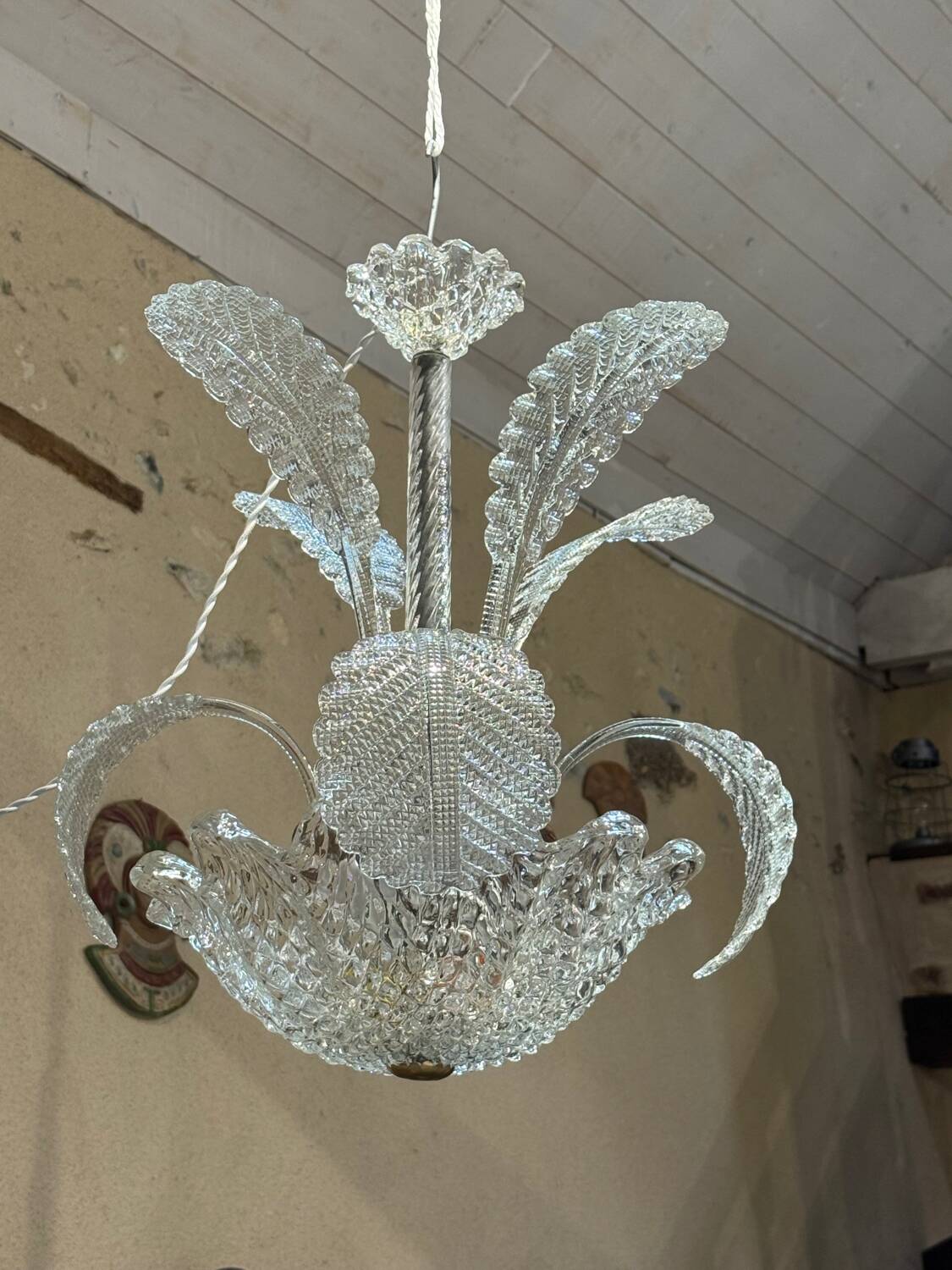 Lustre art déco barovier et toso, en verre de murano, années  1940