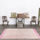 Tapis vintage en laine fait main 4x7 nuances de rose et beige, 129x220 cm SK 34944