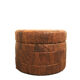 Patchwork leather storage pouf, 1970s