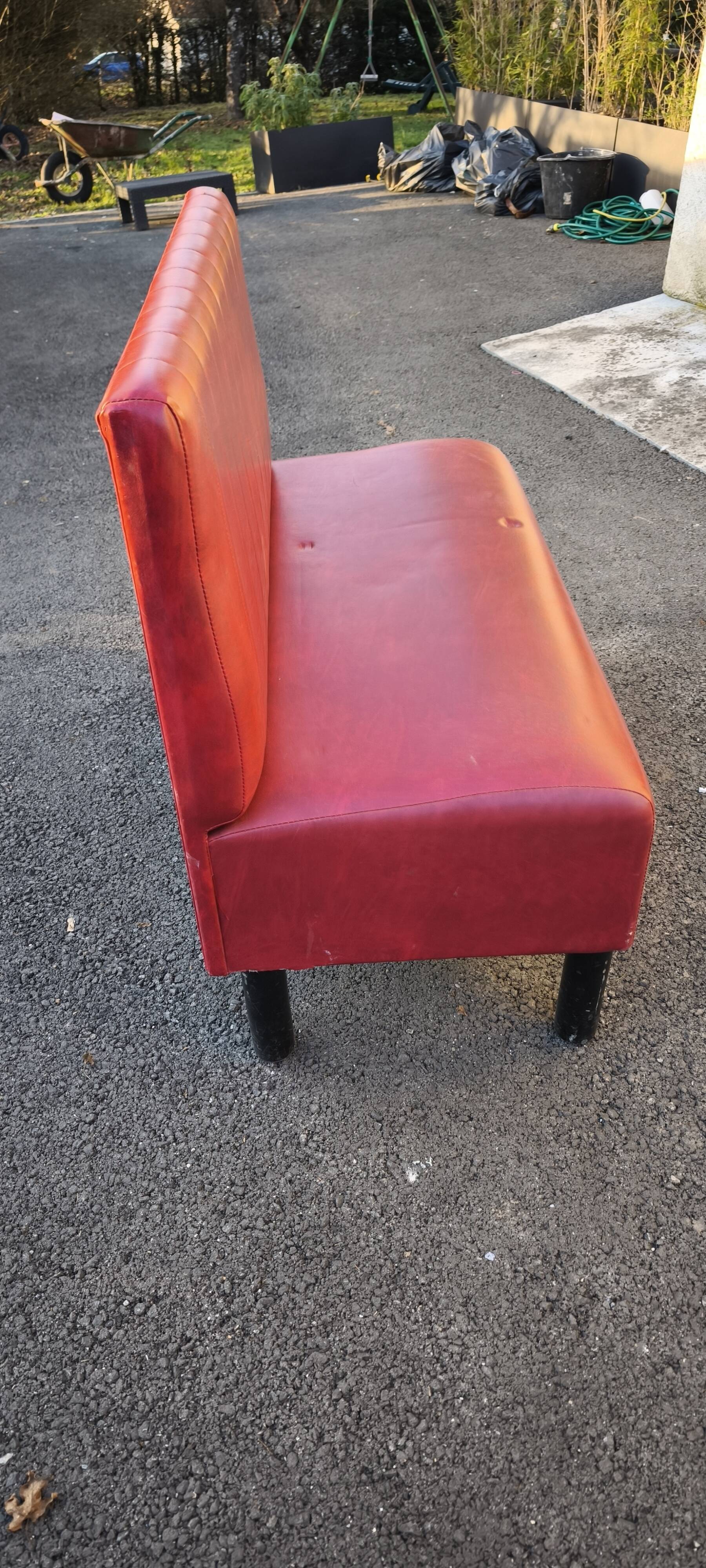 Vintage red bistro bench