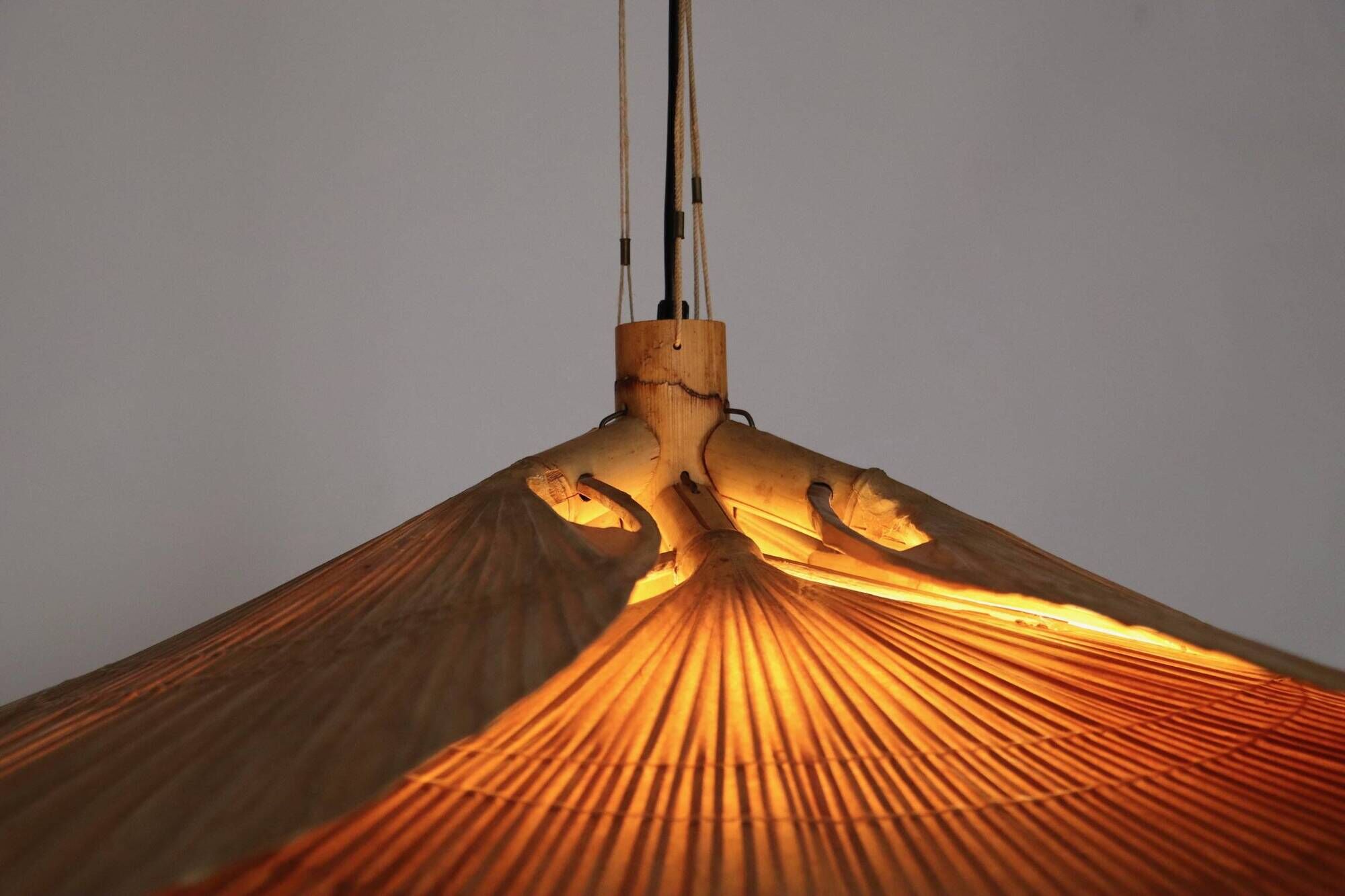 Hana I Chandelier, Uchiwa Series By Ingo Maurer For Design M, Germany, 1970s