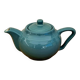 60s blue ceramic teapot