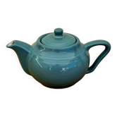 60s blue ceramic teapot