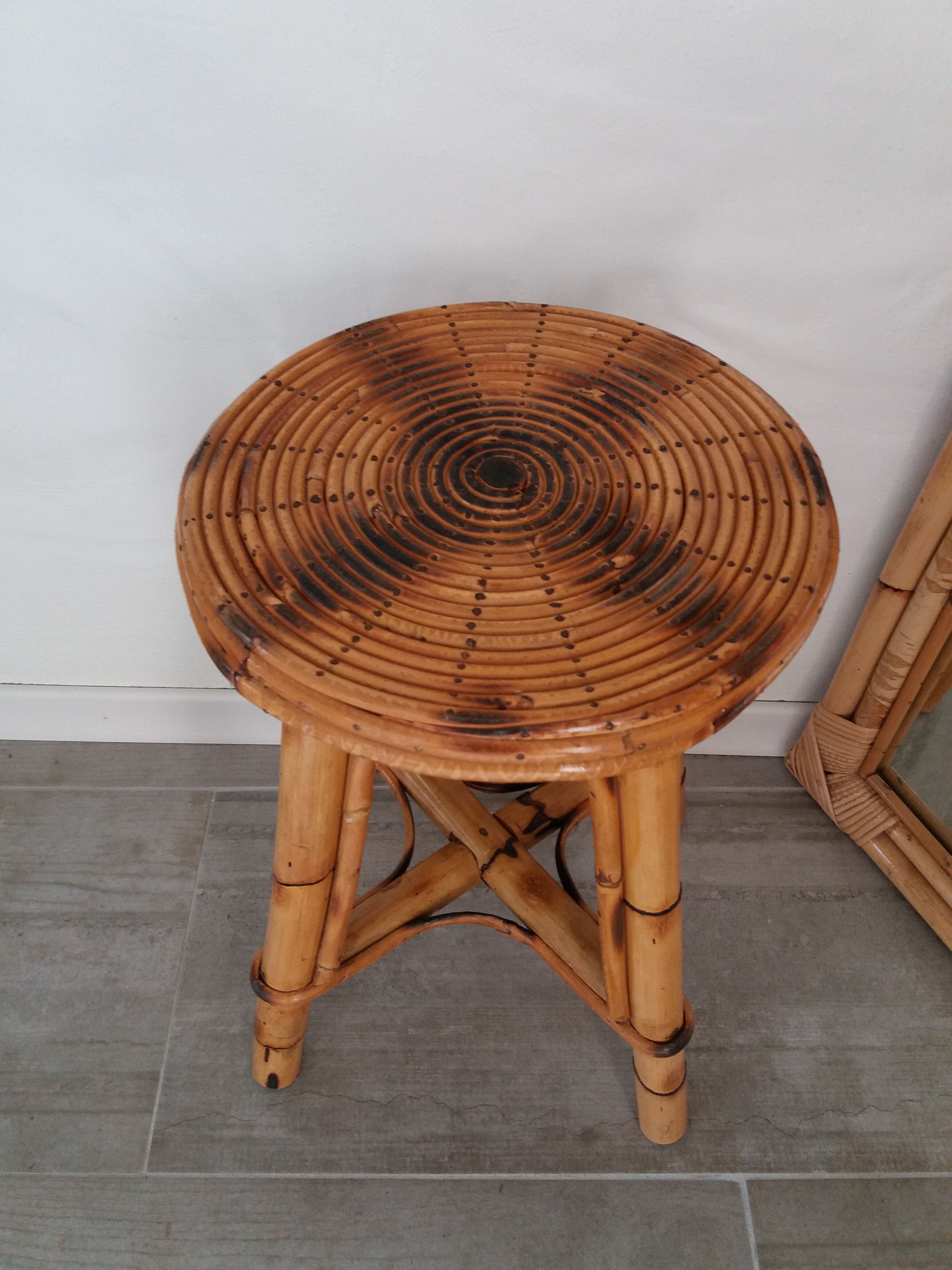 Rattan stool 1960