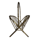 1960 magazine rack faux bamboo in beaten gold iron Italian craftsmanship