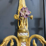 Pair of nineteenth century sconces in bronze and porcelain