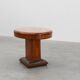 Oval Art Deco Side Table in Walnut with Marble Top by De Coene, Belgium