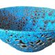 Vintage flat salad bowl Fat lava ceramic called eruptive