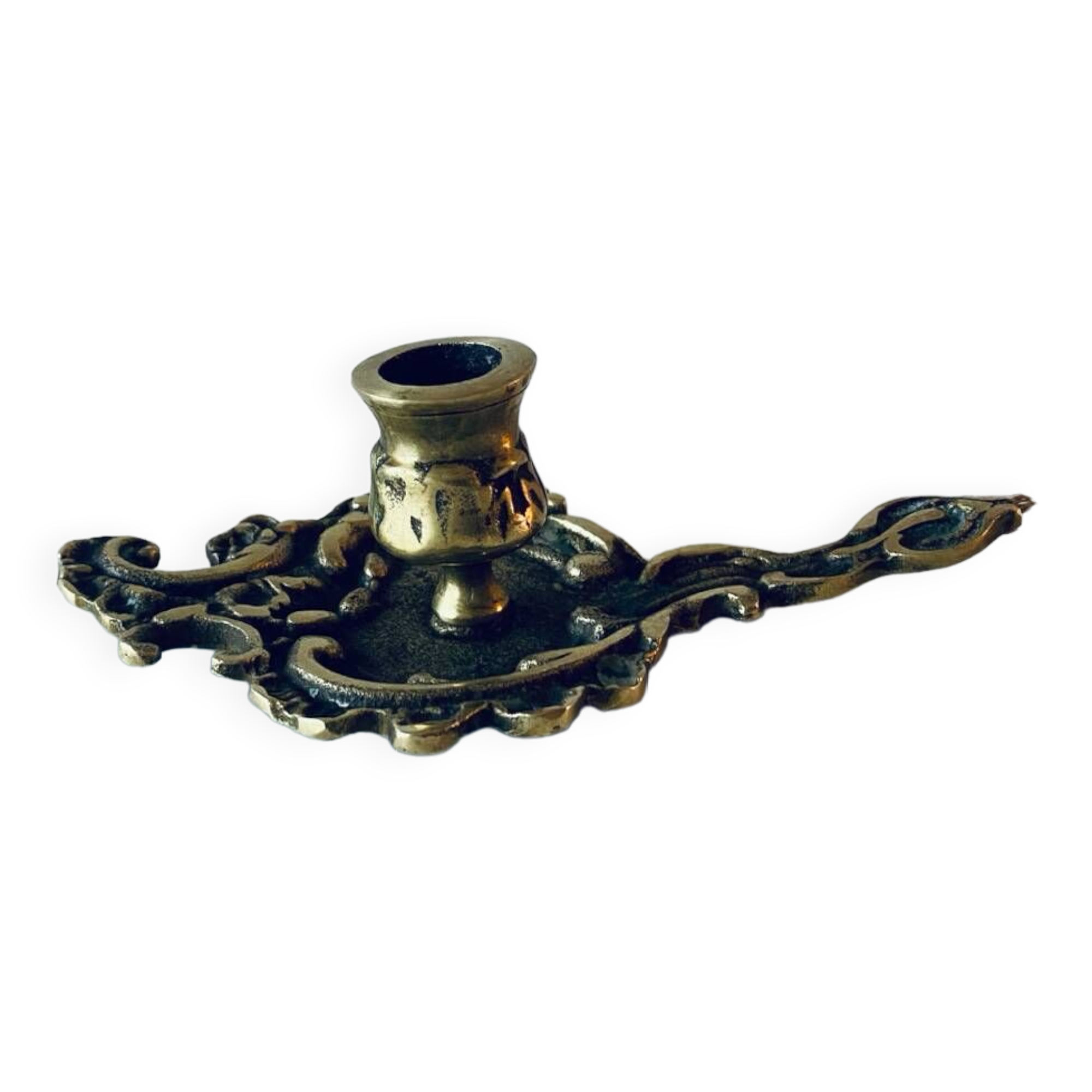 Antique bronze candle holder