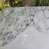 White Carrara marble bistro table circa 1900.