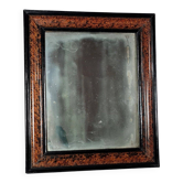 Mirror & its frame Napoleon III all original black & imitation SB magnifying glass