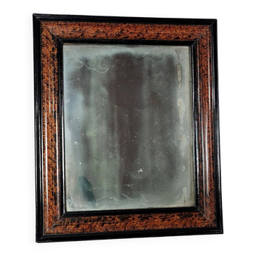 Mirror & its frame Napoleon III all original black & imitation SB magnifying glass