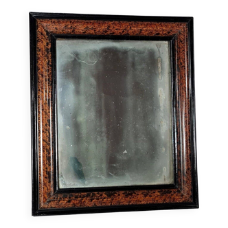 Mirror & its frame Napoleon III all original black & imitation SB magnifying glass