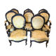 Napoleon III rosewood suite of eight 19th century armchairs