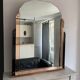 Art deco mirror, pink and black mirror pillar, France 1930