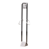 Italian Design Coat rack with white marble base and chrome uprights, 1970
