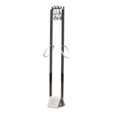 Italian Design Coat rack with white marble base and chrome uprights, 1970