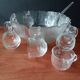 Punch service, salad bowl, 8 vintage glass bowls, Primavera Italy