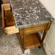 Louis XVI style bedside tables in solid walnut and grey marble