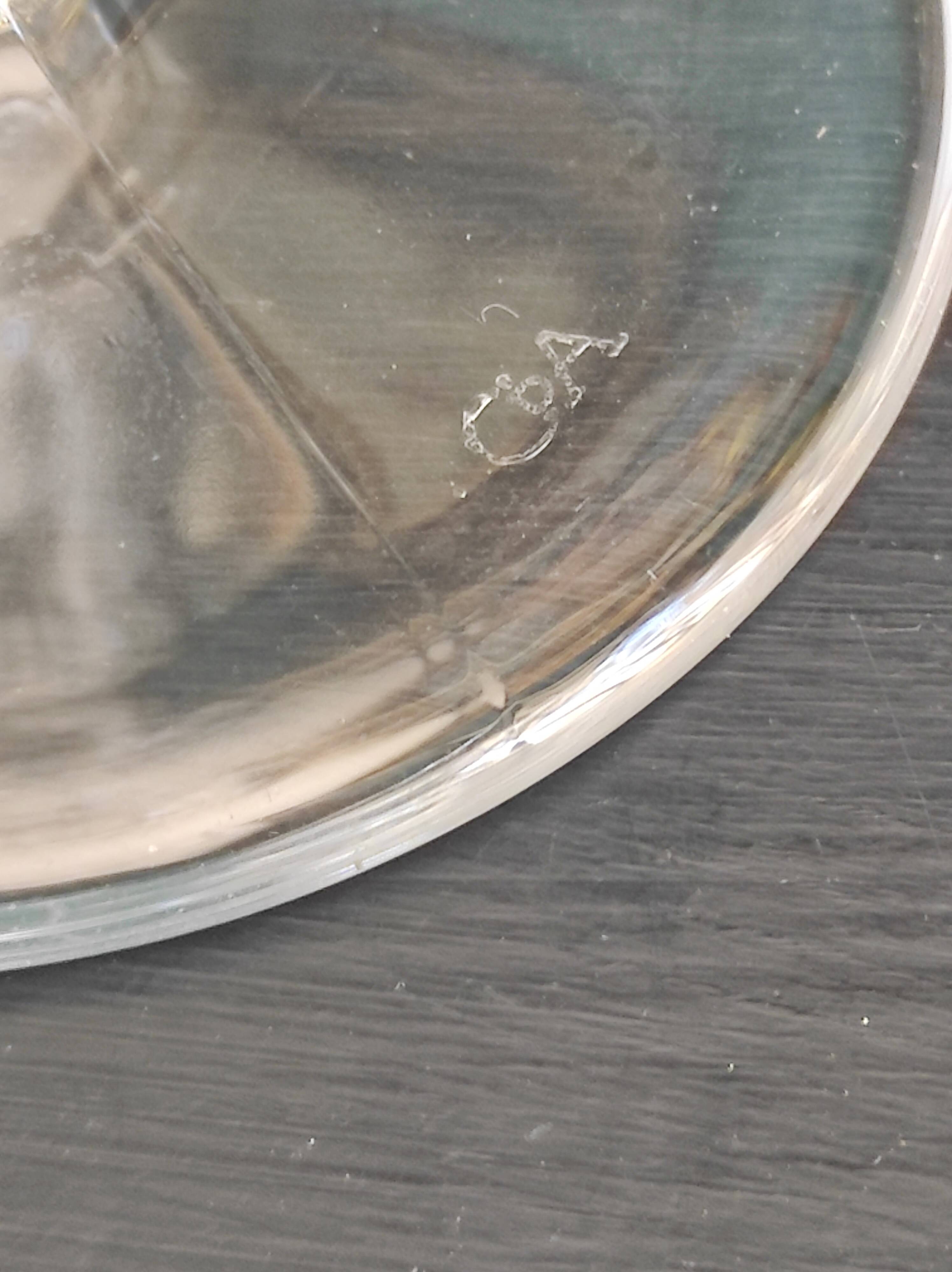 Set of 6 French wine glasses, Cristal D'Arques, mod. Diamantis