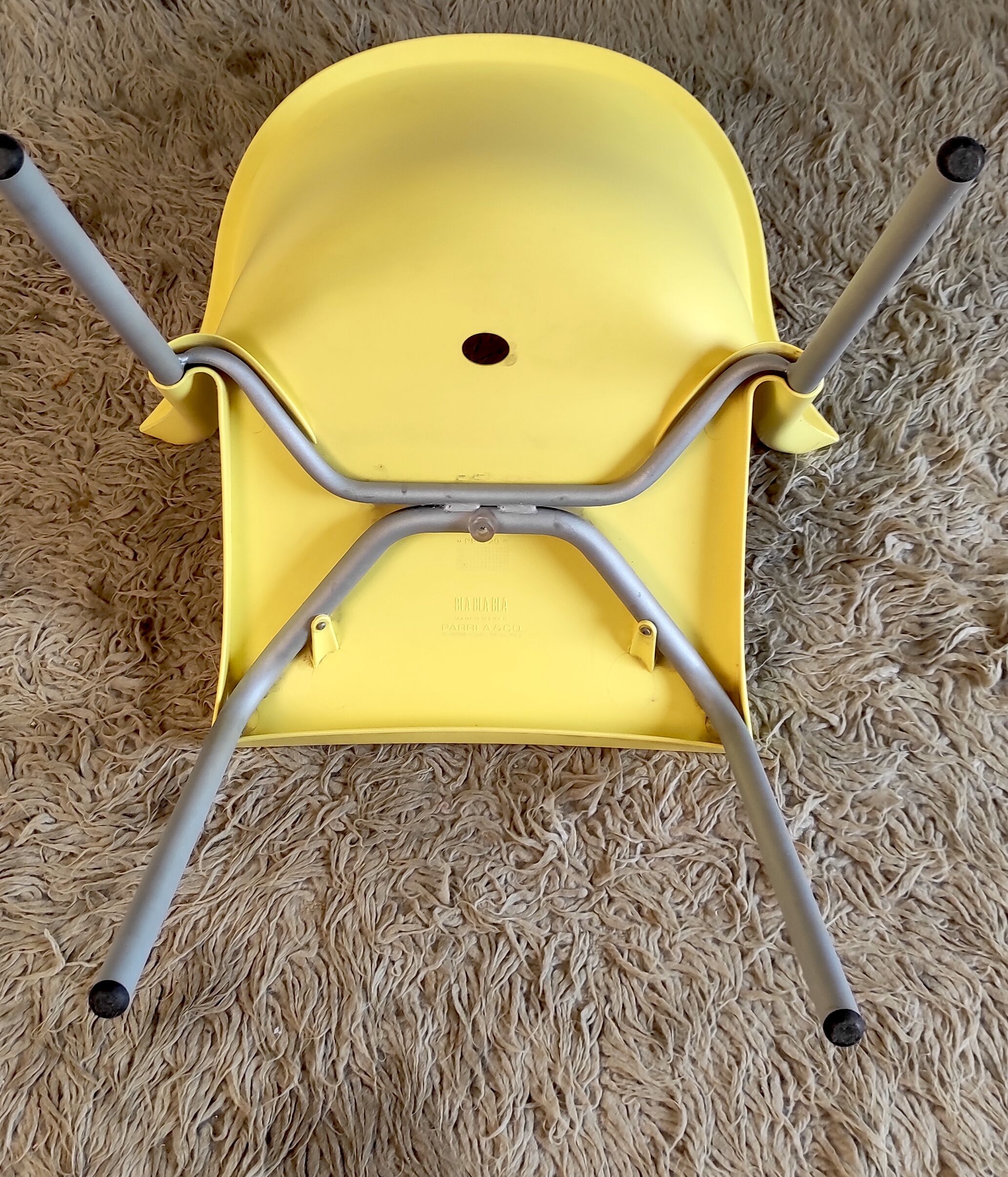 Yellow chair "blablabla" by Marc Maran for Parri A.&CO, end XXth