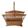 Old woven rattan magazine rack from the 1950s-60s