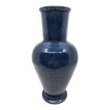 Accolay vase in enamelled stoneware Bleu France Circa 1970