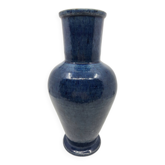 Vase Accolay en grès émaillé Bleu France Circa 1970