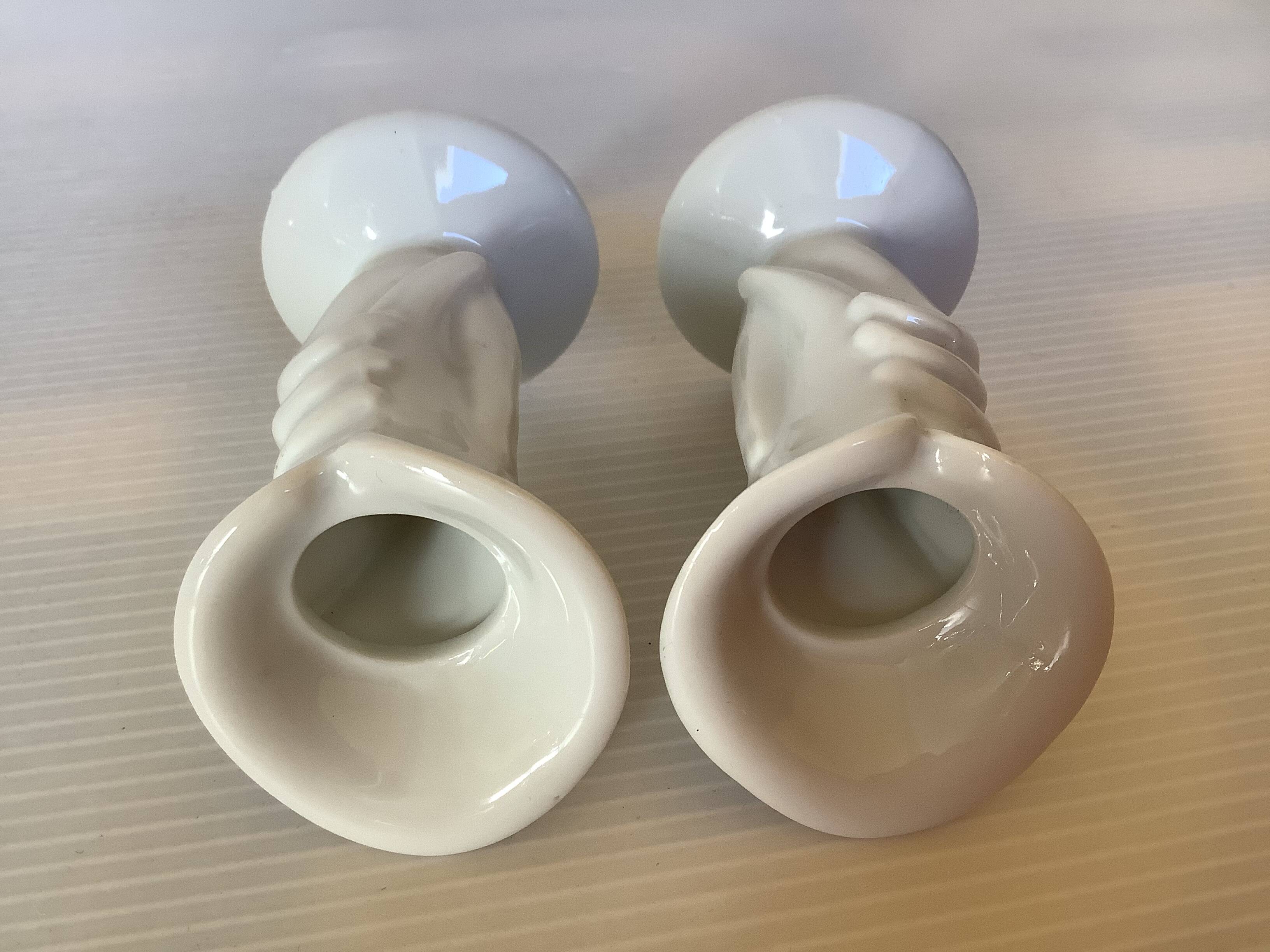 Pair of mini hand candle holders