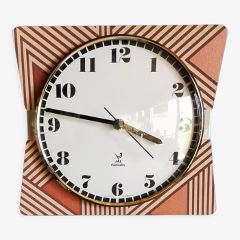 Clock silent rectangular vintage wall pendulum "Jaz copper pink"
