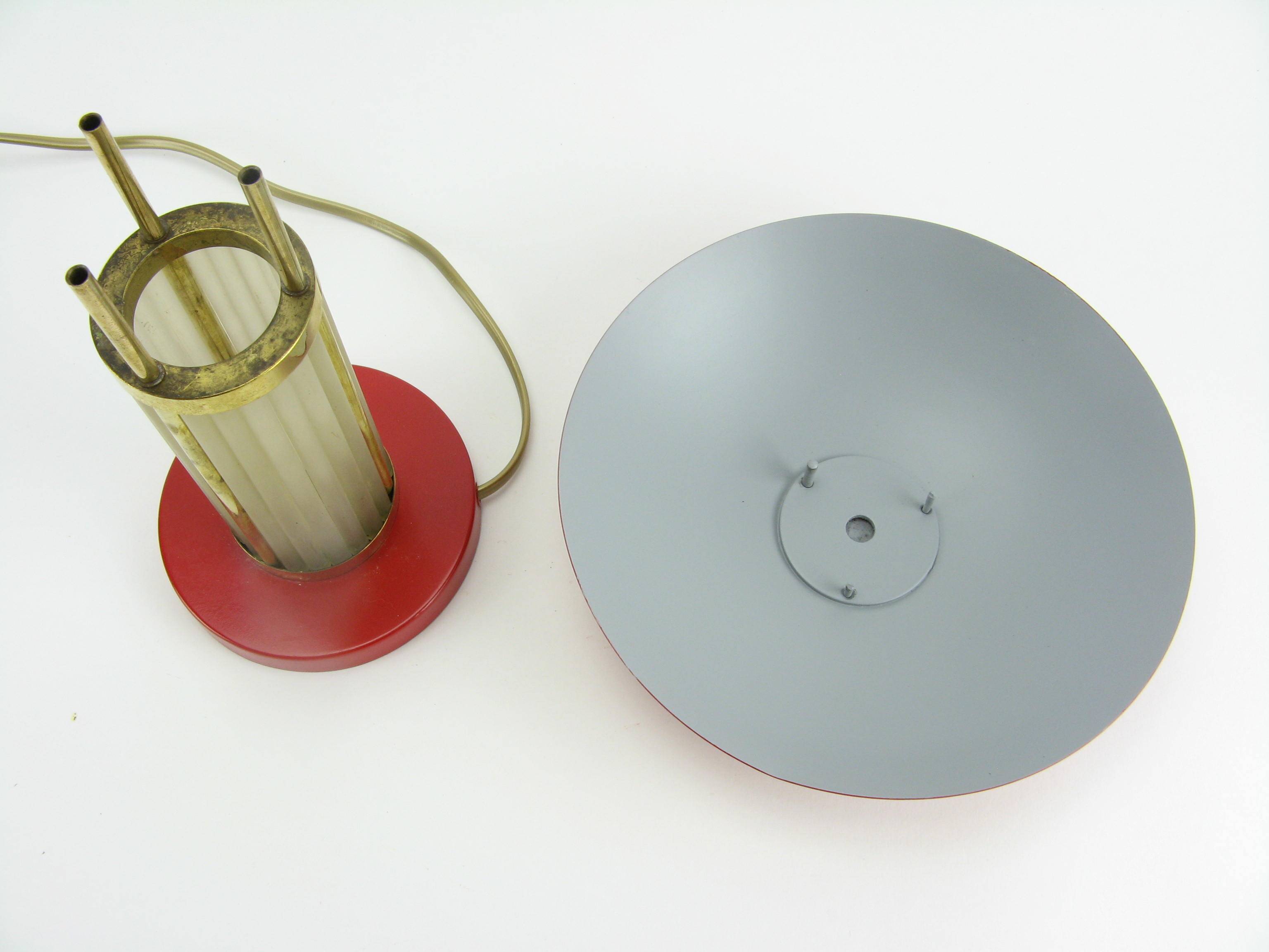 Art deco mushroom lamp made of glass, restored